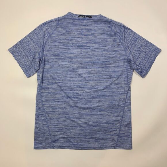 Nike Pro T Shirt Mens XL Extra Large SLIM Fit Blue Spacedye Dri Fit Training Gym - Picture 7 of 12
